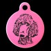 Poodle Curious View Engraved 31mm Large Round Pet Dog ID Tag